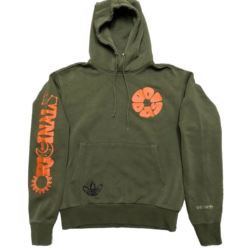 Adidas Originals Circle Logo‎ Hoodie Men's S Olive  Green